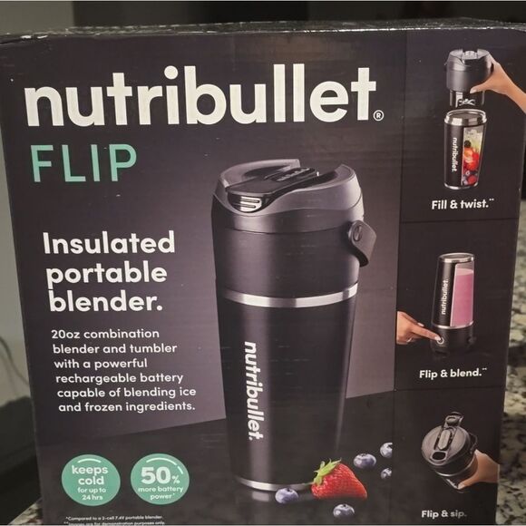 NutriBullet Flip Insulated Portable Blender- Black - Picture 13 of 15